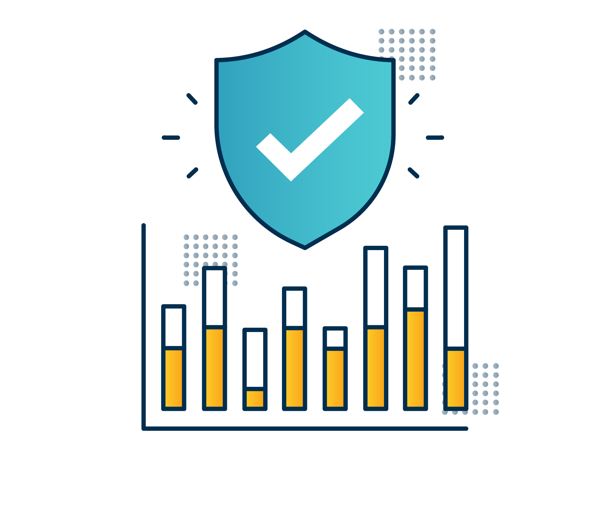 graphic with many separate modules making up a web dashboard