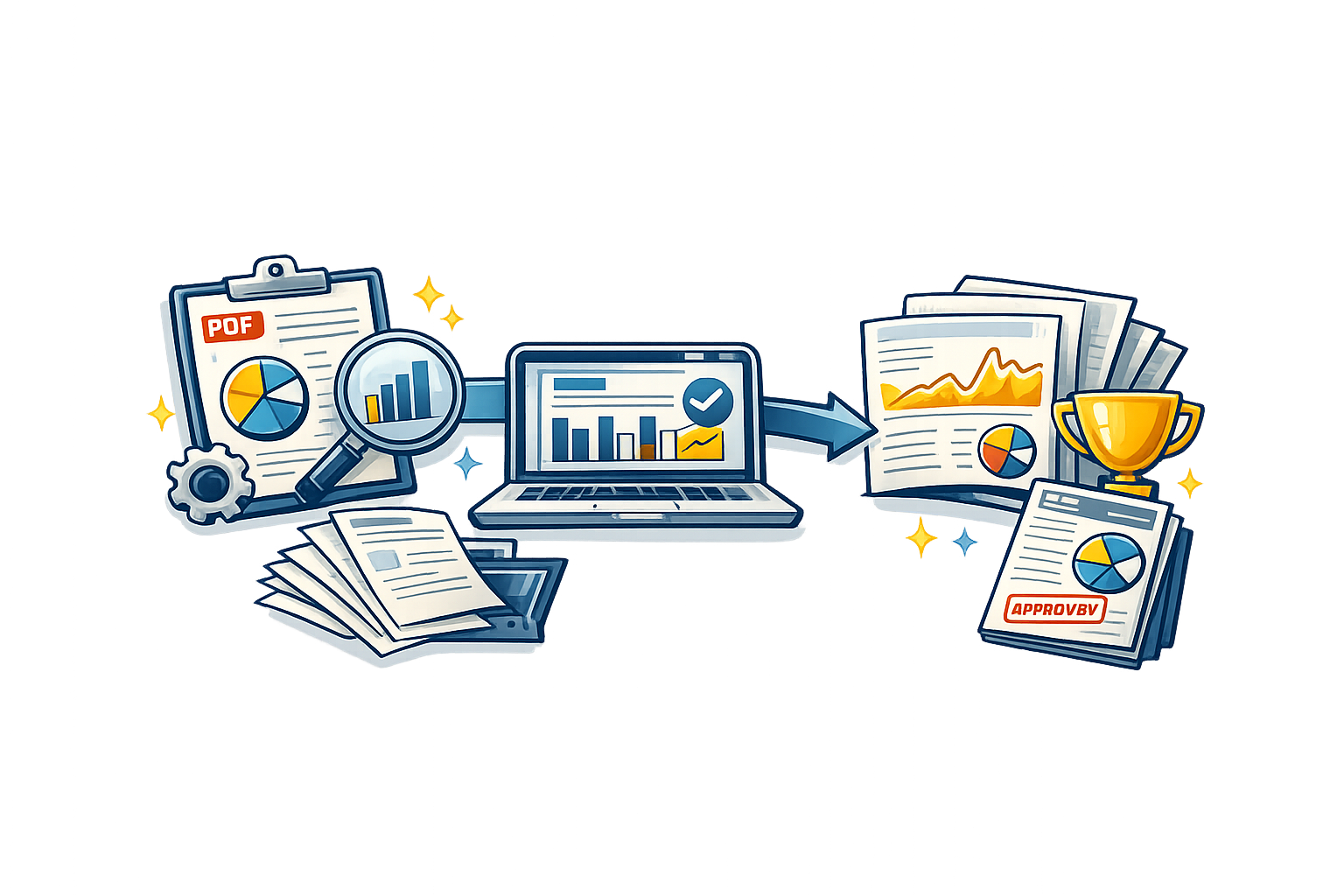 a graphic with different modules report being at the center